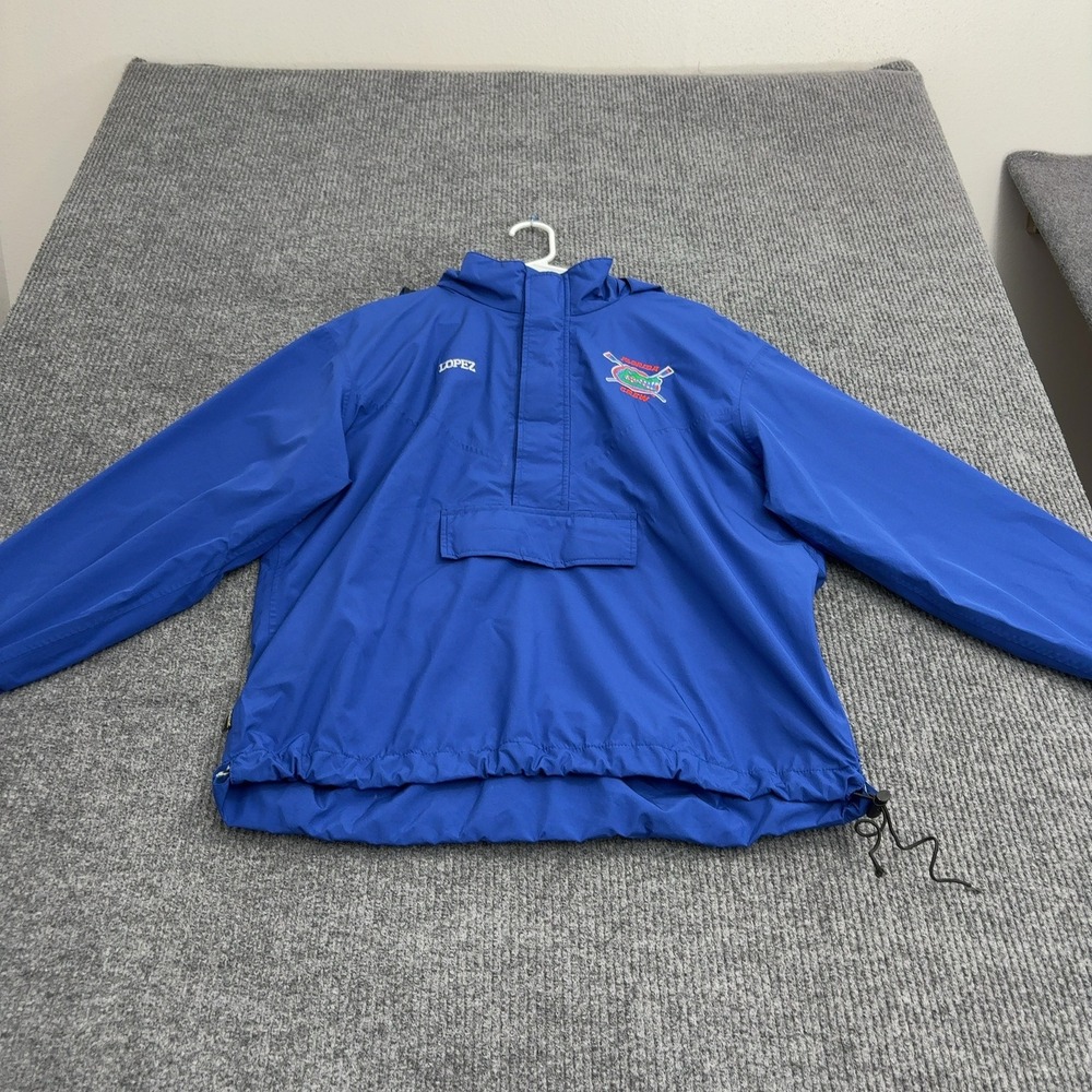 Florida Crew Boathouse Pullover Jacket M Blue Polyester Gore Tex Anorak Sport